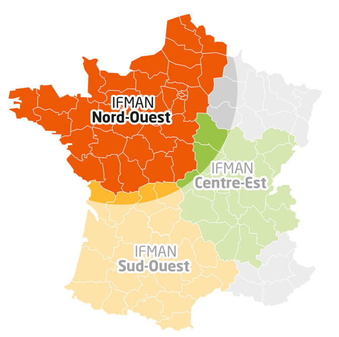 Carte de France : IFMAN Co Nord-Ouest